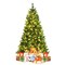 Gymax 6/7/8 FT Artificial Pre-Lit Christmas Tree Hinged Xmas Tree w/ Warm LED Lights